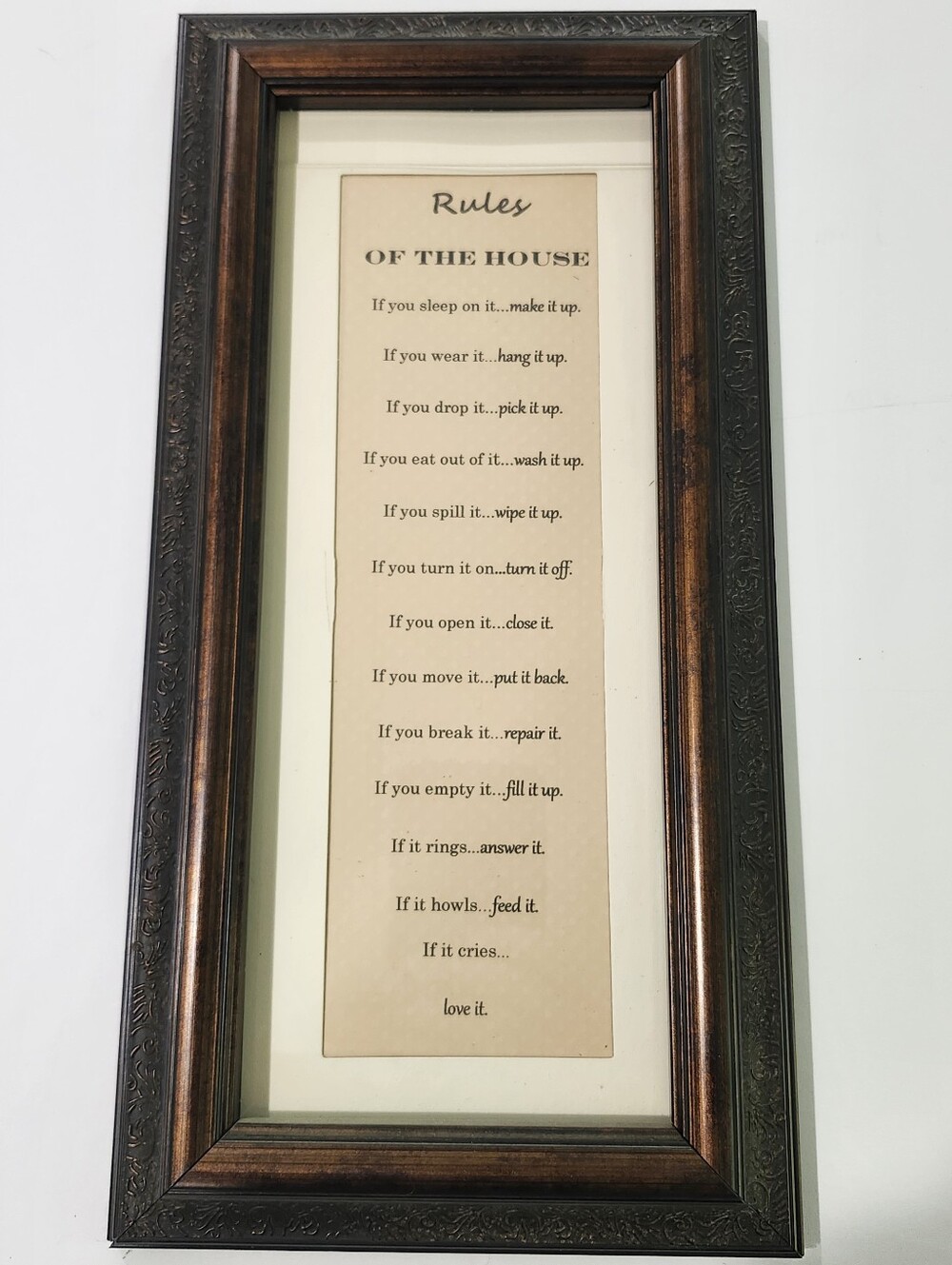7x14 Frame "Rules Of The House"